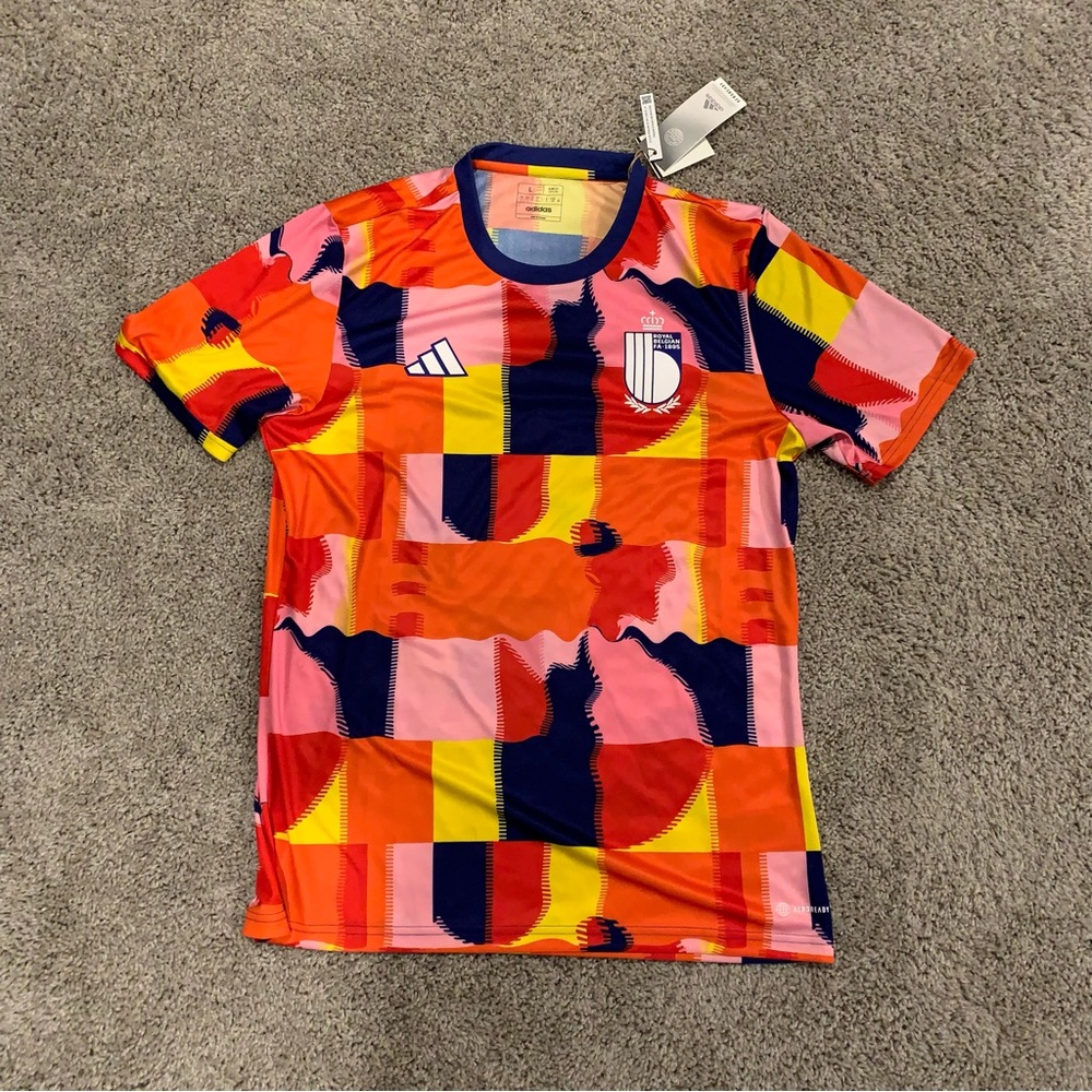 Adidas Royal Belgian FA soccer jersey size large new with tags